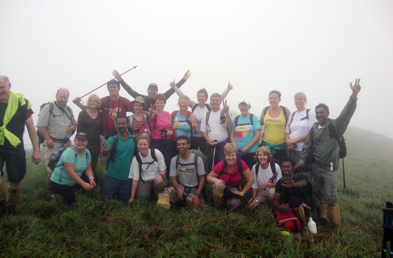 Trekkers near the Shantanpara Munnar camp