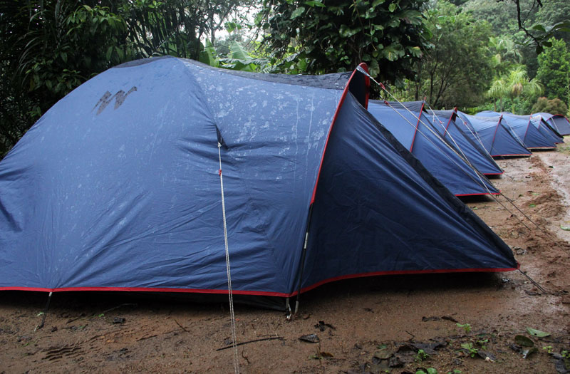 The dome tented camp at Chaturangapara Munnar camp