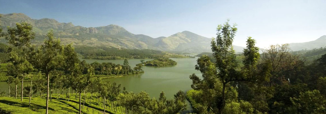 View of the  Anaerangal Lake, Munnar
